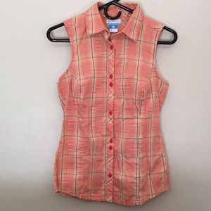 Columbia Sleeveless Button Up Blouse Sweat-Wicking